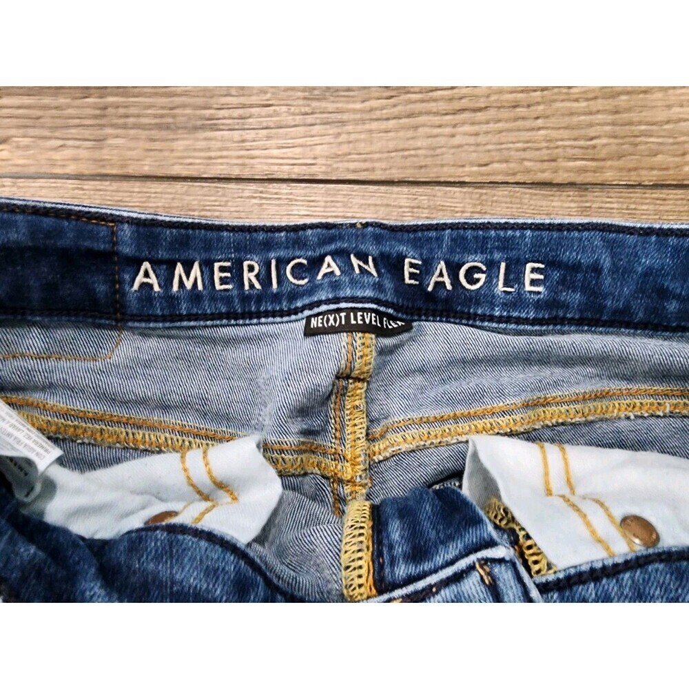 American Eagle Next Level Flex Men Teen Skinny Slim Jeans Sz 30x32 Daek - Picture 3 of 11